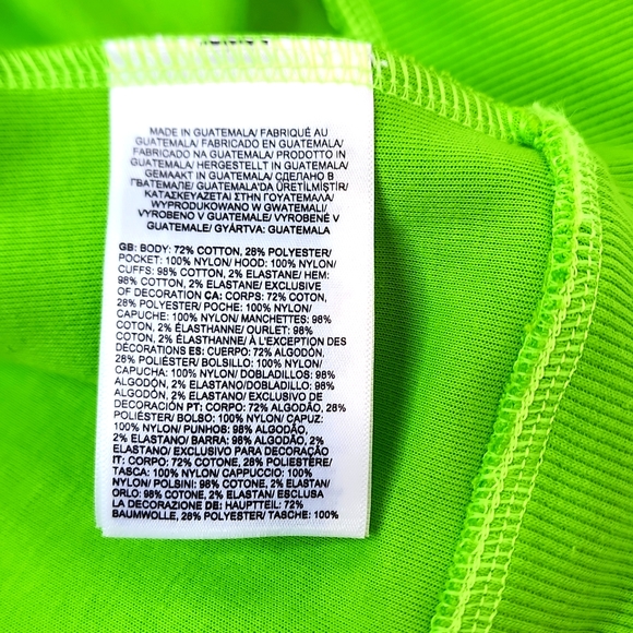 THE NORTH FACE SWEATSHIRT WITH HOODIE, LIME GREEN, EXTRA EXTRA LARGE,XXL - Picture 11 of 12